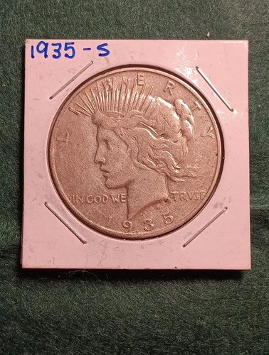 1935-S San Francisco Silver Peace Dollar $1 Vintage US Coin