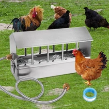 Automatic Chicken Waterer Stainless Steel Large Metal Chicken Waterer System ...