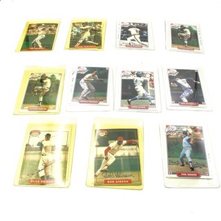 Bob Gibson Duke Snider Ernie Banks COA Signed Baseball Cards Lot of 11 #X1349