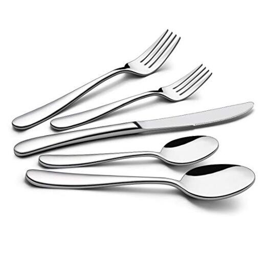  40-Piece Heavy Duty Silverware Set, Stainless Steel Flatware Cutlery Set for 