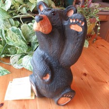 Big Sky Bear Mikey Vintage Jeff Fleming Big Sky Carvers Black Bear Waving 13"