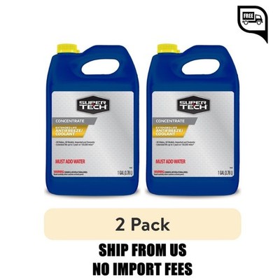 (2 pack) Super Tech Extended Life Concentrate Antifreeze/Coolant, 1-gal