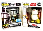 Pop Star Wars 772 Mandalorian With Grogu And 198 Porg Bobblehead Figures