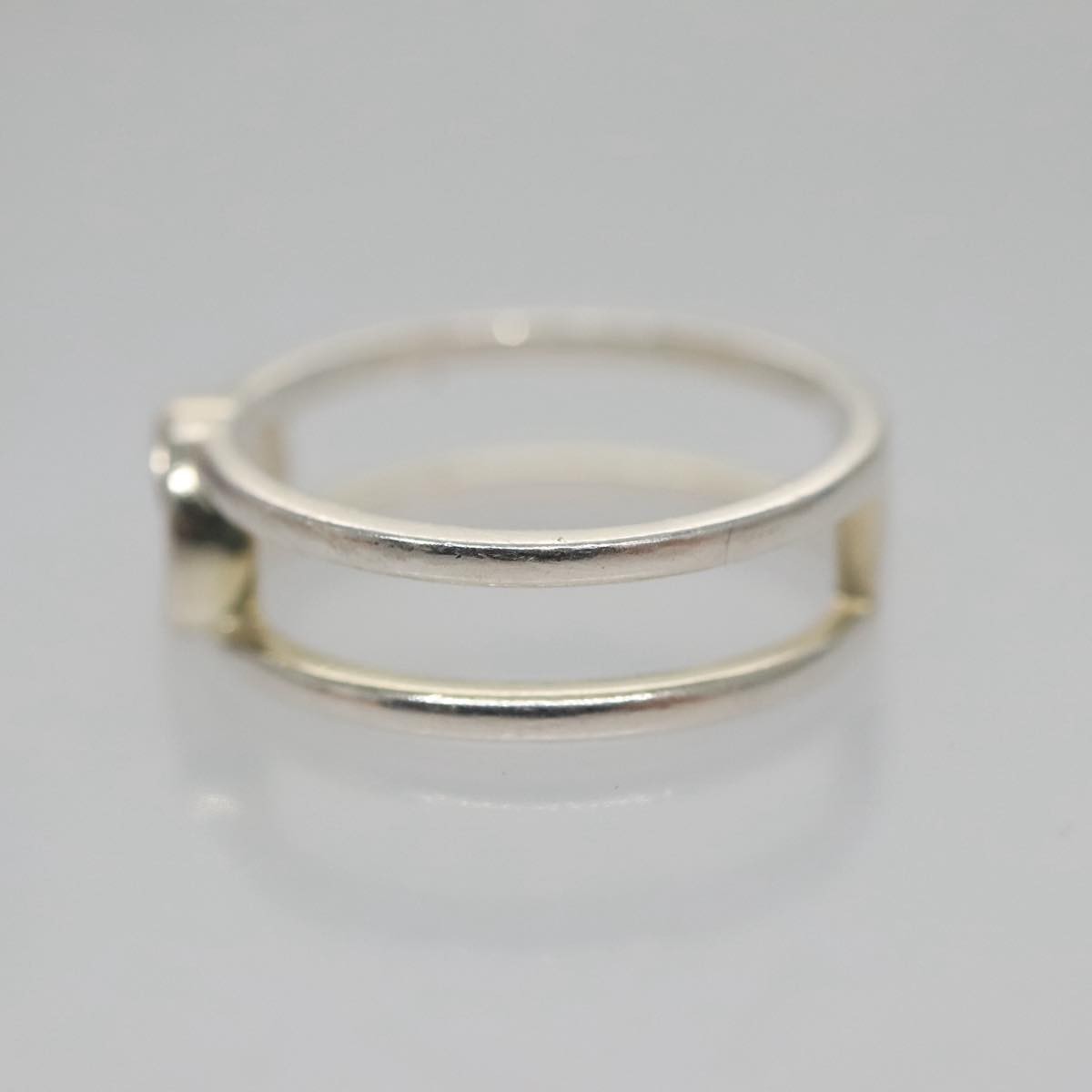 GUCCI Interlocking Ring metal Silver Auth am7444 - image 3