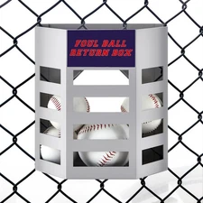 Foul Ball Return Box Baseball Softball 9.84 x 4.92 x 8.86", gray 