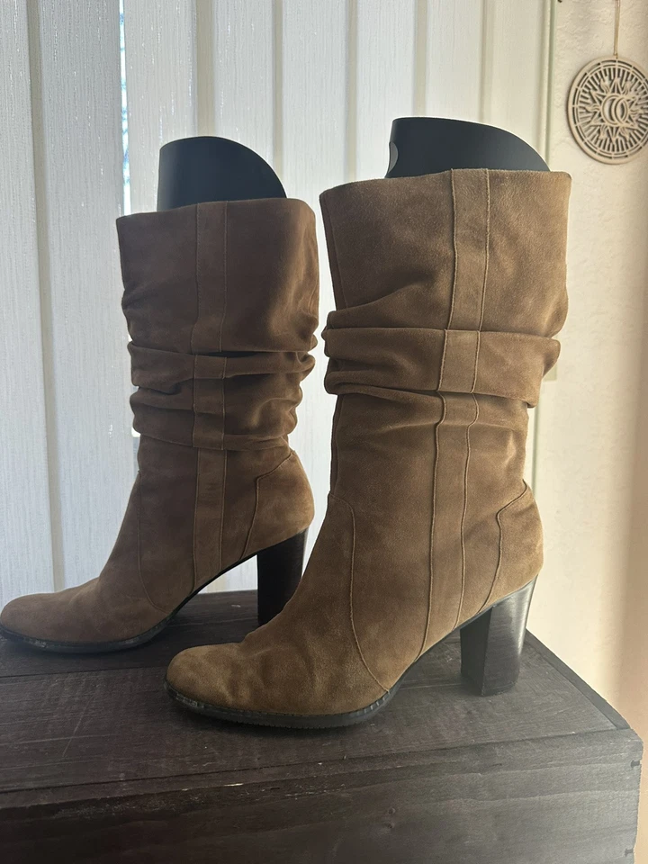 Alfani Women's Mocha Suede Boots, Western Country Cottagecore Festival, Sz 9 - Image 4 of 4