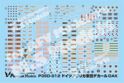 Passion Models P35D-012 1/35 AFRIKA KORPS DAK Decal Set