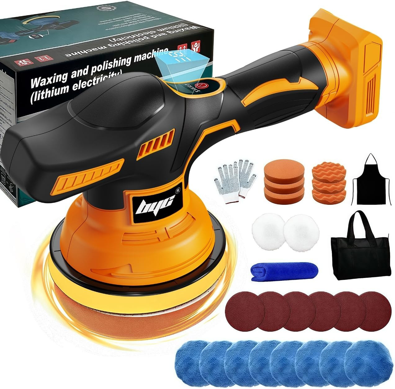 Cordless Car Buffer Polisher for Dewalt 20V Battery, 6 Inch 