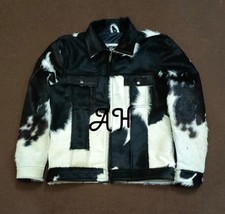 Vintage Western Cowhide Jacket with Real Hair-on Pony Skin And Cow Print Jacket