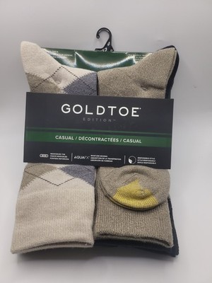 Gold Toe Edition Men's 6 Pair Casual Crew Socks Moisture Wicking Size 6-12.5 NEW