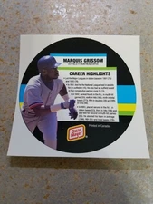 Marquis Grissom Montreal Expos 1994 Oscar Meyer Superstar Round-Up Proof Back