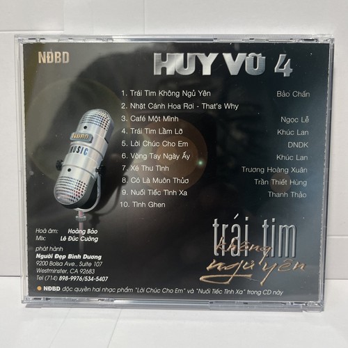 Original Vietnamese Music CD NDBD Huy Vu 4 Trai Tim Khong Ngu Yen RT - Imagen 2 de 4