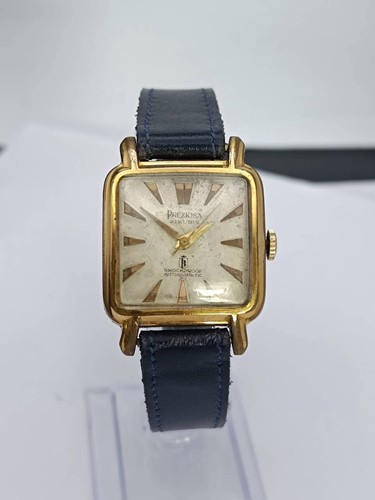Preziosa Tank Rolled Gold 1962 Swiss Made Mechanical Manual Winding Mens Watch