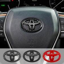 Car Steering Wheel Decorative Stickers Carbon fiber Emblem For Toyota most model