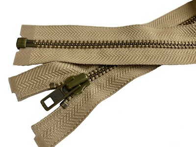 YKK #7 Antique Brass Metal Separating Zippers for Heavy Duty