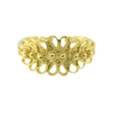 Fede sarda campidanese in argento dorato filigrana traforato GIOIELLO SARDEGNA