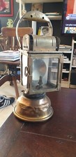 LAMPE LANTERNE SNCF EN LAITON 1930 1940 DANS SON JUS D EPOQUE EN L ETAT MARQUEE 