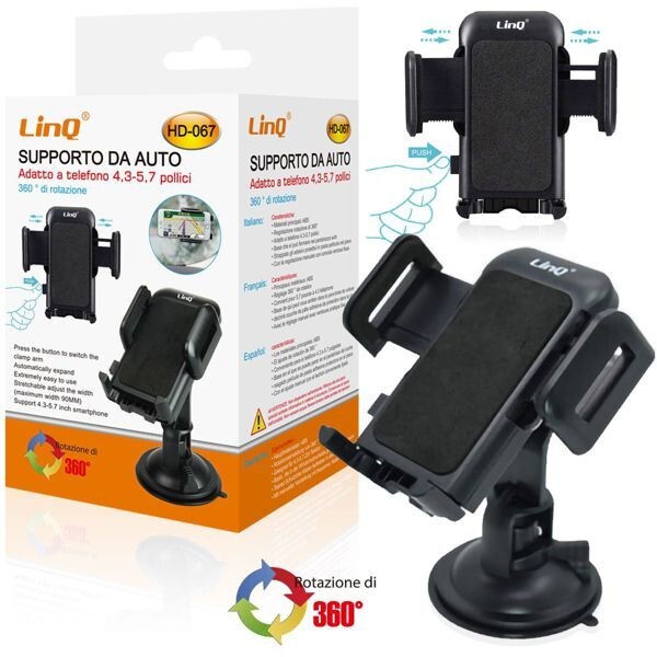Supporto Da Auto Universale Per Smartphone A Ventosa Linq hd-067