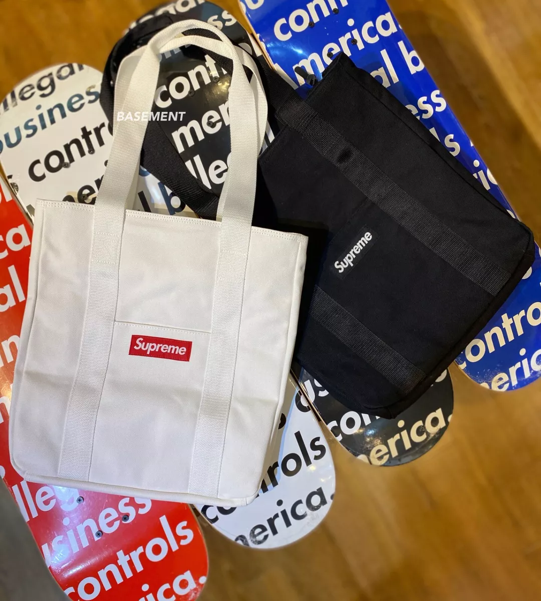 Brand New SUPREME CANVAS TOTE BAG/ WHITE OS | eBay