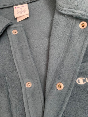 Champion Mens Metallic Teal Explorer Fleece Shirt Jacket SZ Med Snap Buttons - Picture 8 of 12