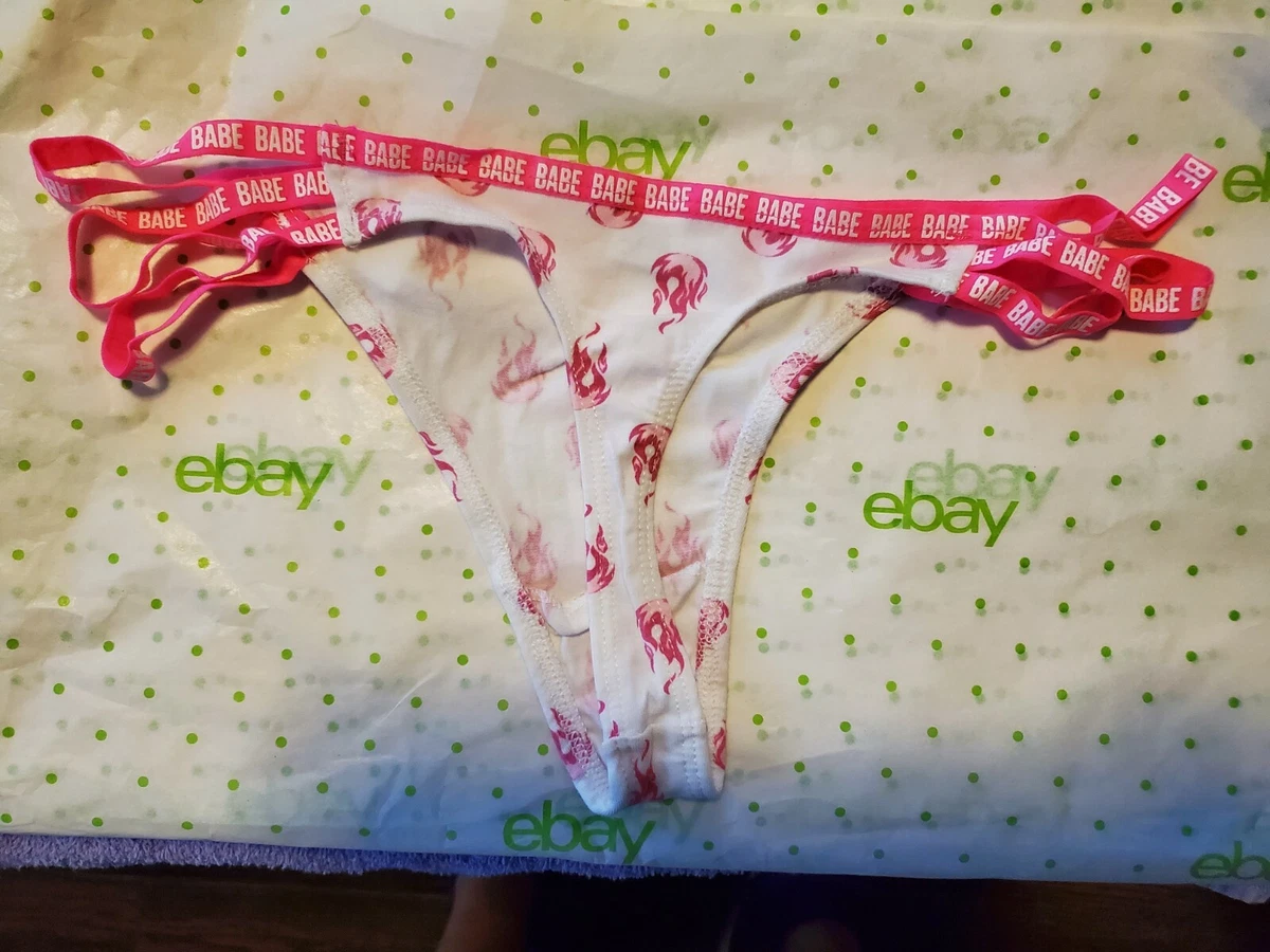 Rue 21 Women's Thong Panties LARGE Strappy Sides Babe White With