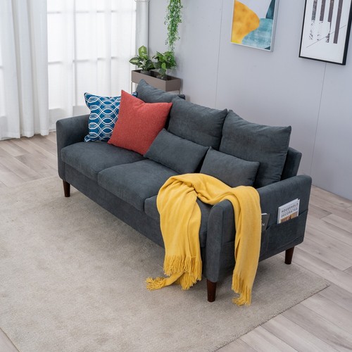 Modern L-Shaped Corner Sofa 2 3 Seater Armchair Couch With Footstool - Picture 236 of 411