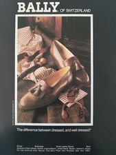 1987 Bally of Switzerland men's loafer shoes tassels vintage fashion ad