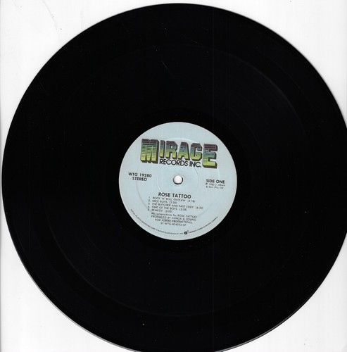 Rose Tattoo - Self Titled S/T Debut 1980 LP Mirage WTG 19280 VG+ - Picture 3 of 4