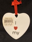 Heart Shaped Ceramic Hanging Gray Arabian Horse Ornament With Red Ribbon — photo 2