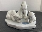 Superb Ret. 6 1/4" Lladro Porcelain #1443 Bearly Love Polar Bears Figurine Mint