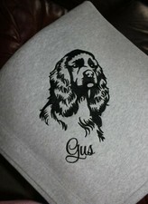 COCKER SPANIEL SILHOUETTE Personalized Embroidered Fleece Stadium Blanket Gift