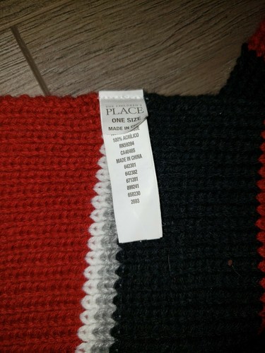 The Children's Place Red Black Scarf One Size - Picture 2 of 2