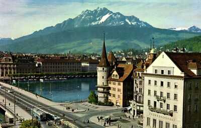 Luzern mit Pilatus Switzerland Postcard