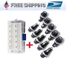 100 x 5x20mm Glass Tube Fuse Kit 10PCS Fuse Holder Panel Mounted Screw Cap