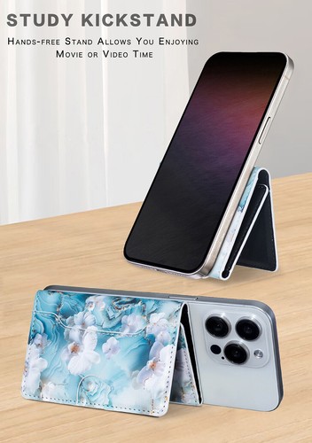 For Universal Phones Painted Flower Prints Leather Magnetic Wallet Card Holder - Picture 76 of 82