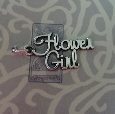 Sterling Silver 21x13mm says Flower Girl Wedding Gift Favor Charm