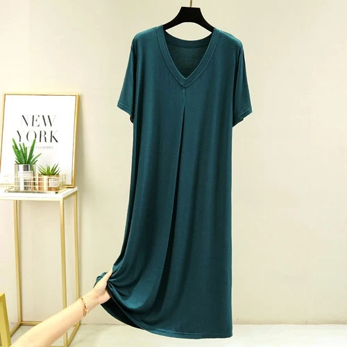 Mujeres Manga Corta Camisón Camisa para Dormir Camiseta Pijama Prenda para el torso Vestido Camiseta Camisón - Imagen 22 de 30