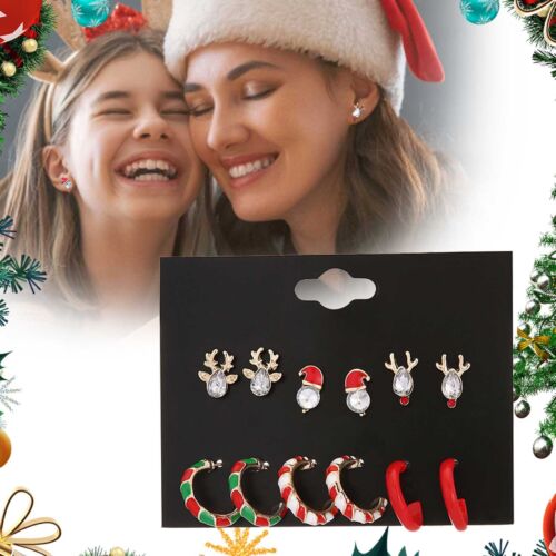 Christmas Earring Reindeers Snowman Earring Set Christmas Earring Gift For The - Afbeelding 1 van 10
