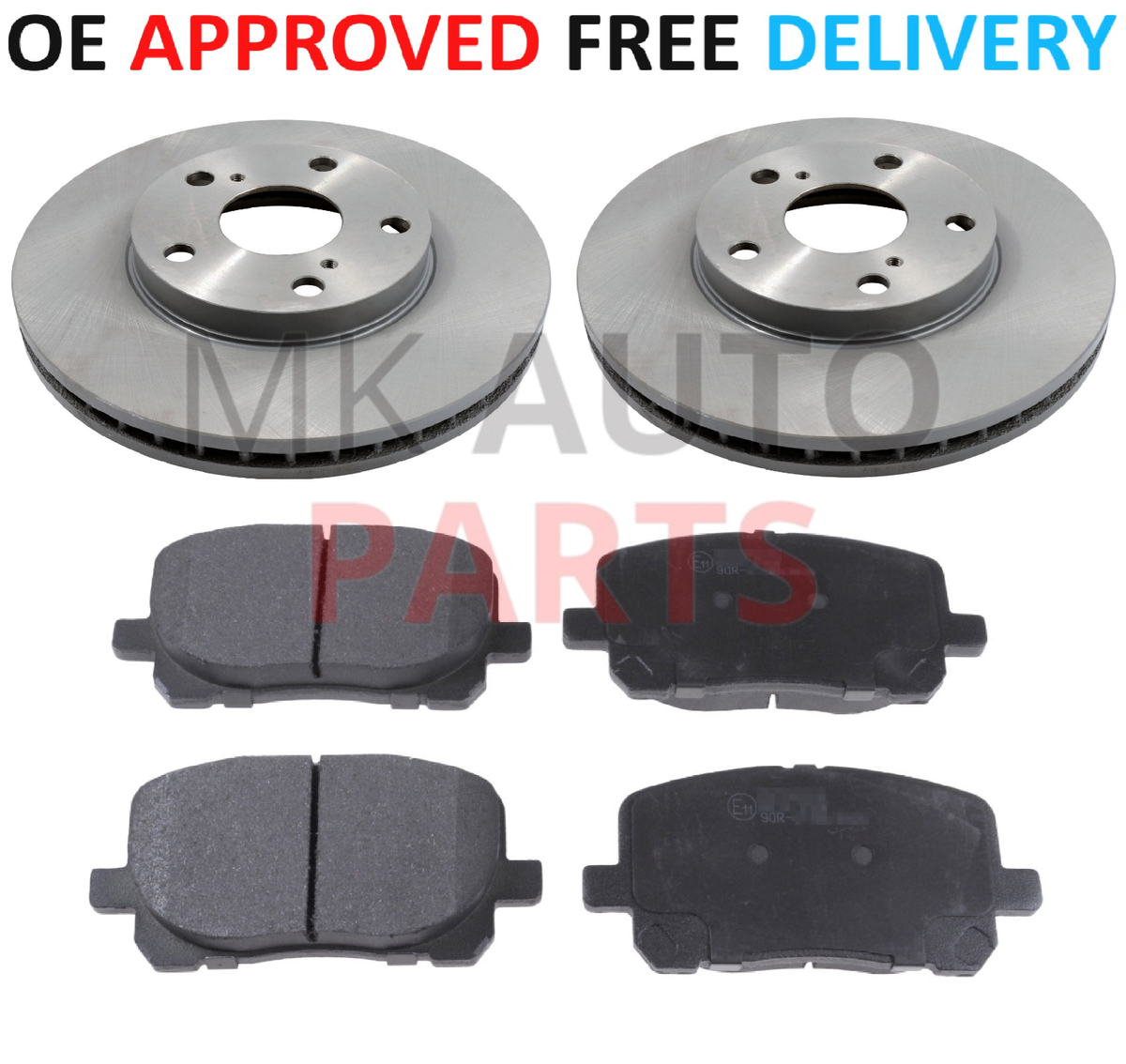 NOAH レピブクロ FOR TOYOTA NOAH VOXY FRONT BRAKE DISCS AND PADS SET 2001 TO 2007