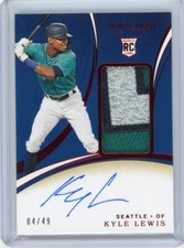 2020 Panini Immaculate Ruby Patch Autograph #150 Kyle Lewis #04/49