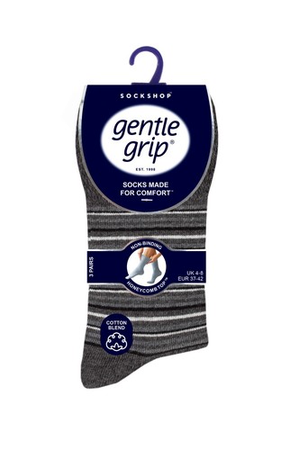 SockShop Gentle Grip Ladies 6 Pairs Cotton Non Elastic Top Diabetic Socks UK 4-8 - Picture 7 of 48