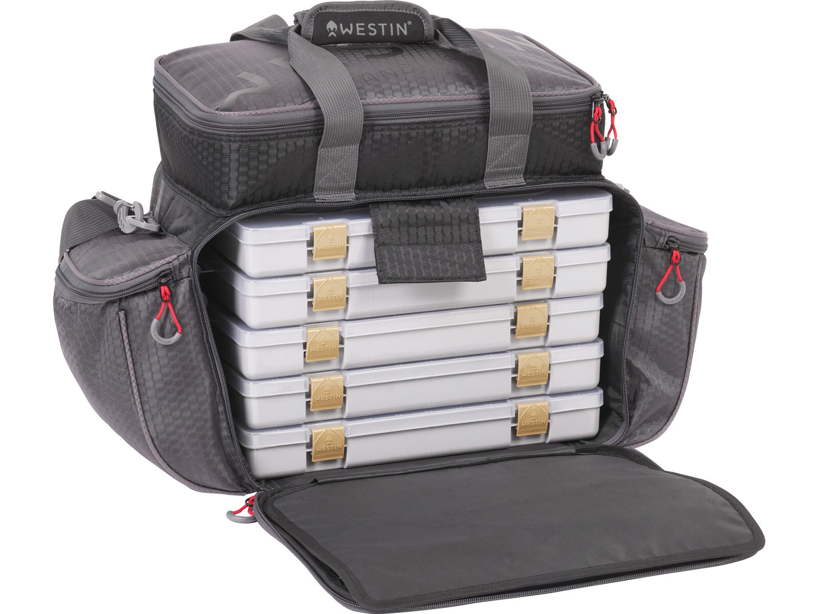 СУМКА ДЛЯ ПРИМАНОК W4 MASTER 5 КОРОБОК OS TITANIUM BLACK Angeltasche mit 5 КОРОБОК