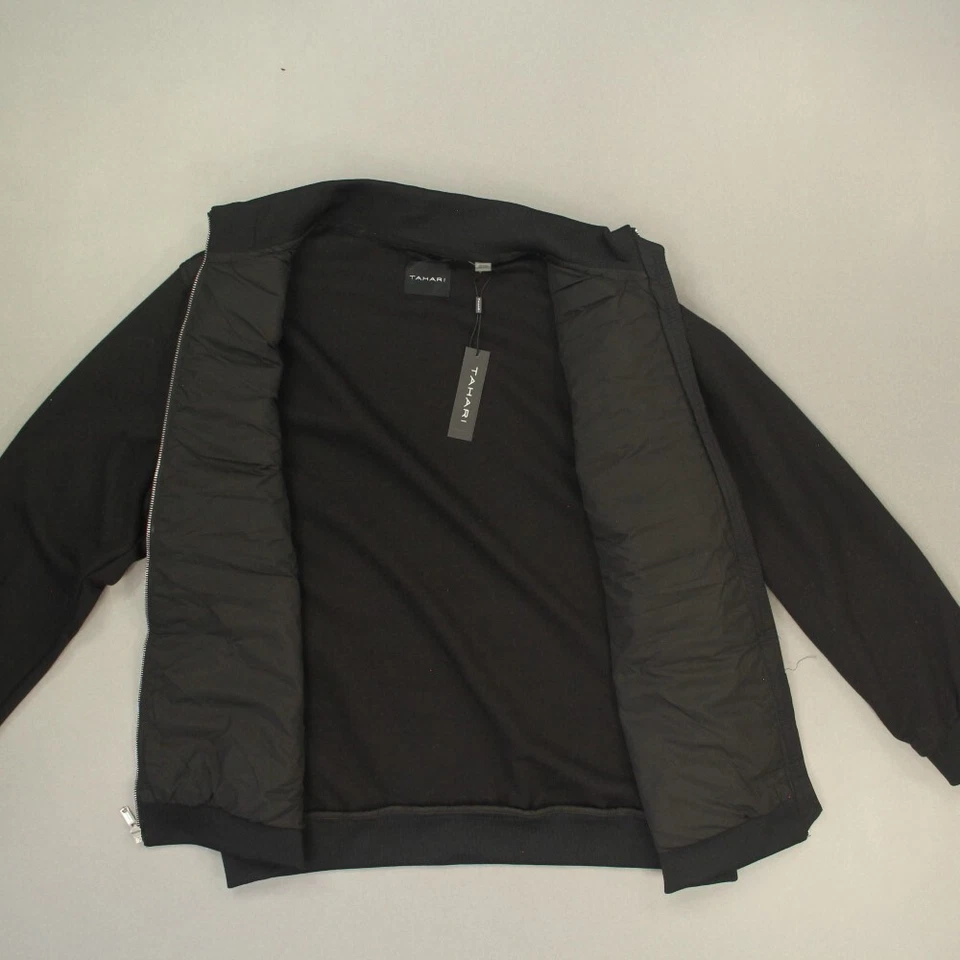 Sudadera acolchada para hombre Tahari mezcla abrigo chaqueta talla XL negra cremallera completa nueva con etiquetas Foto 4 de 4