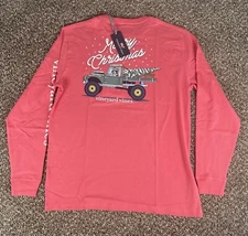 Vineyard Vines Men’s Medium Long Sleeve Pocket T-Shirt Christmas Tree Dog Truck