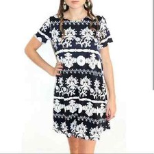 Show Me Your Mumu carter tunic vneck mini dress coverup blue floral sheer FLAW