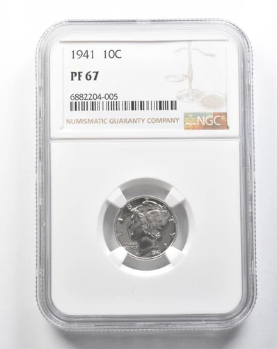 1941 Mercury Dime PF67 NGC *8435