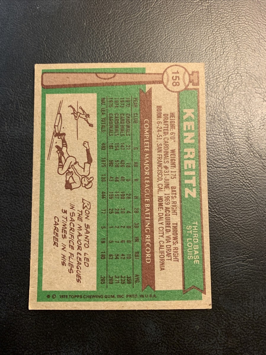 リゼット　25th 1976 Topps Ken Reitz #158 BASEBALL St. Louis Cardinals | eBay