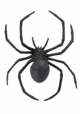 Große falsche schwarze Witwe Spinne Halloween Requisite Party Deko Horror 15 cm x 12 cm