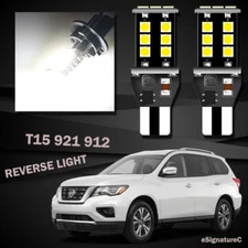 2 x Backup Reverse Light 921 T15 LED For 2000 - 2018 Nissan Pathfinder White