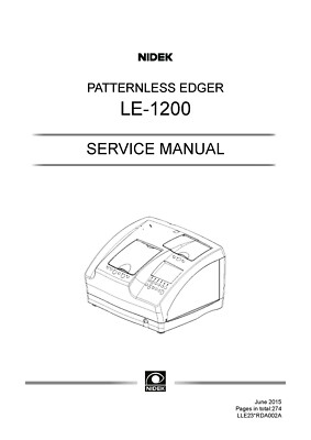 Santinelli Nidek LE 1200 Technical Service Manual | eBay